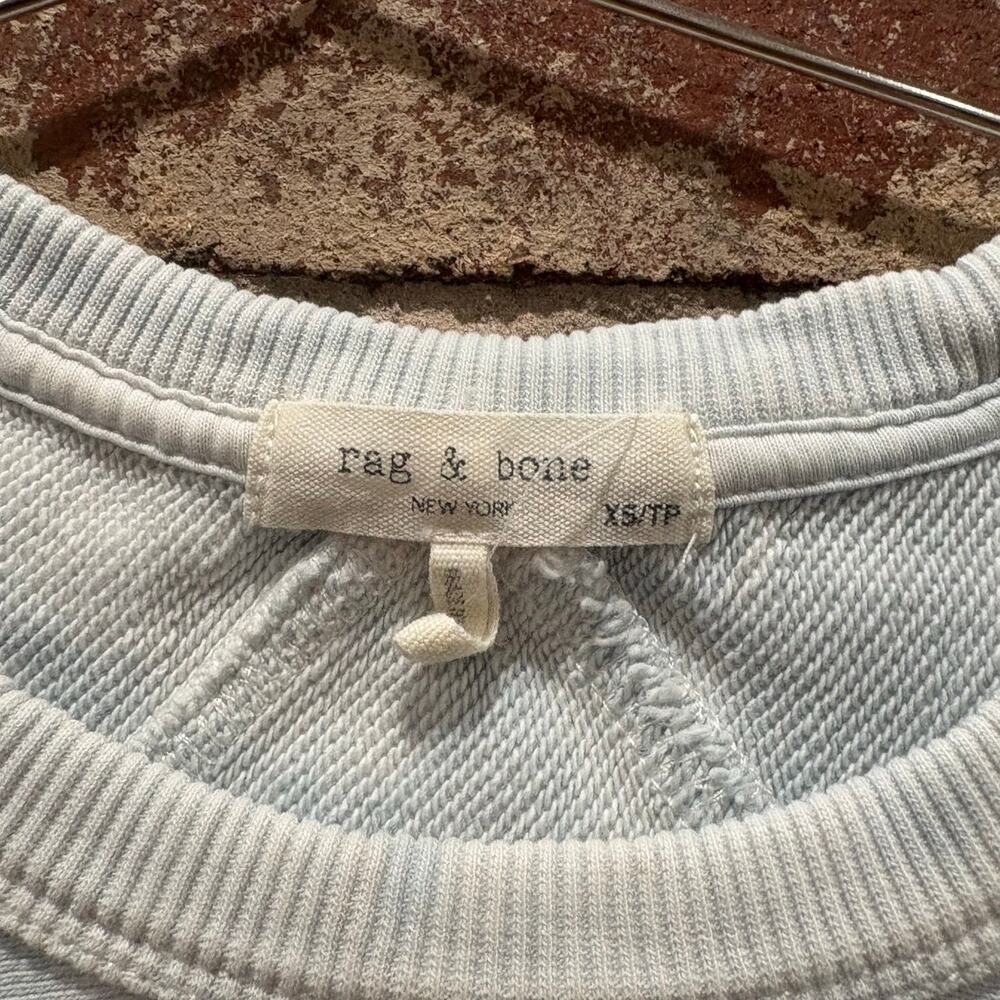 Rag & Bone City Tie Dye Terry Sweatshirt in Blue and White Size XS - Picture 8 of 9